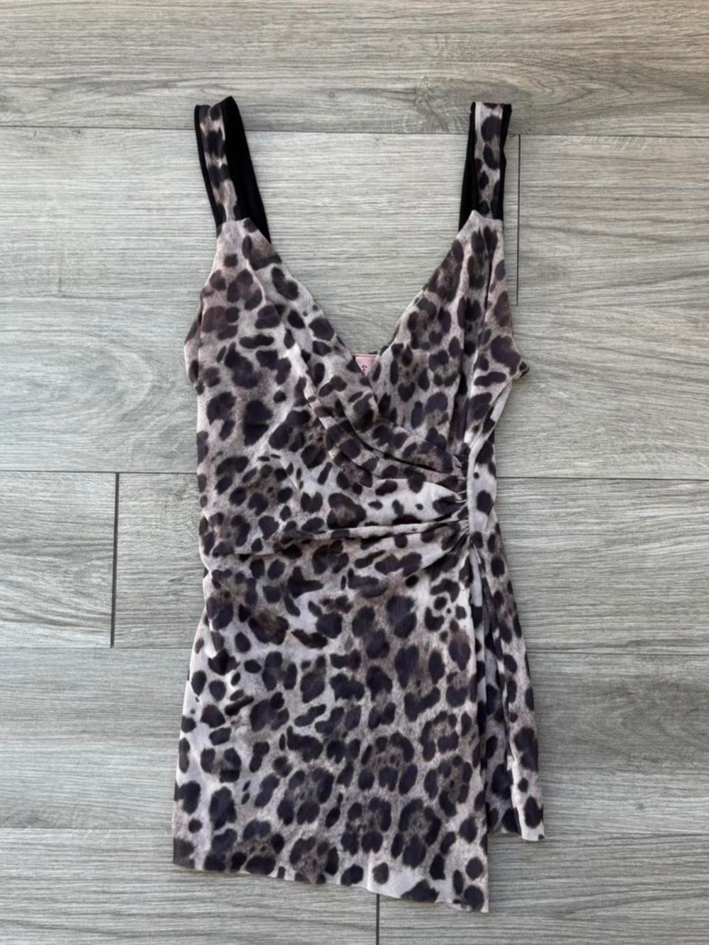 Vintage 2000s Cheetah Print Asymmetrical Tank Top
